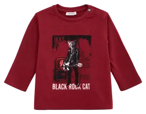 IKKS JUNIOR Camiseta de manga larga de algodón mezclado en rojo